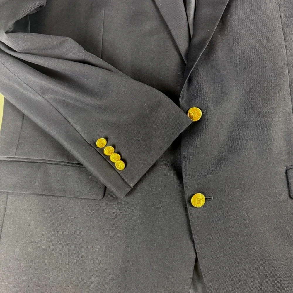 Lauren‎ Ralph Lauren Blazer Mens Navy Blue Gold Crest Button Preppy Old Money